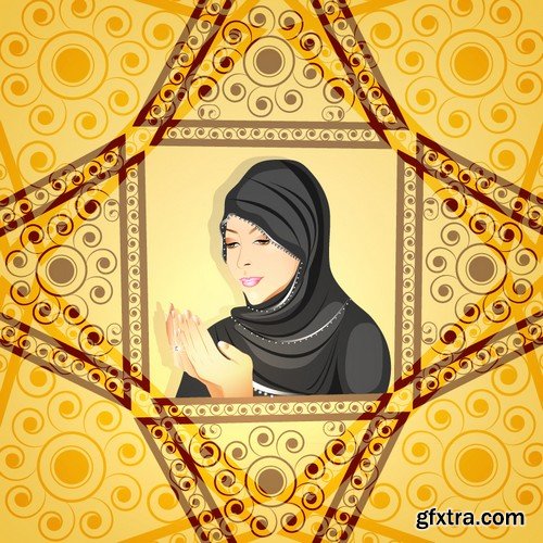 Stock Vectors - Muslim woman 2, 25xEPS