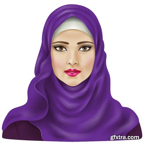 Stock Vectors - Muslim woman 2, 25xEPS