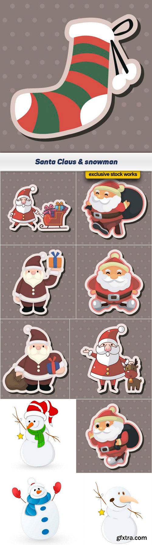 Santa Claus & snowman 11x EPS