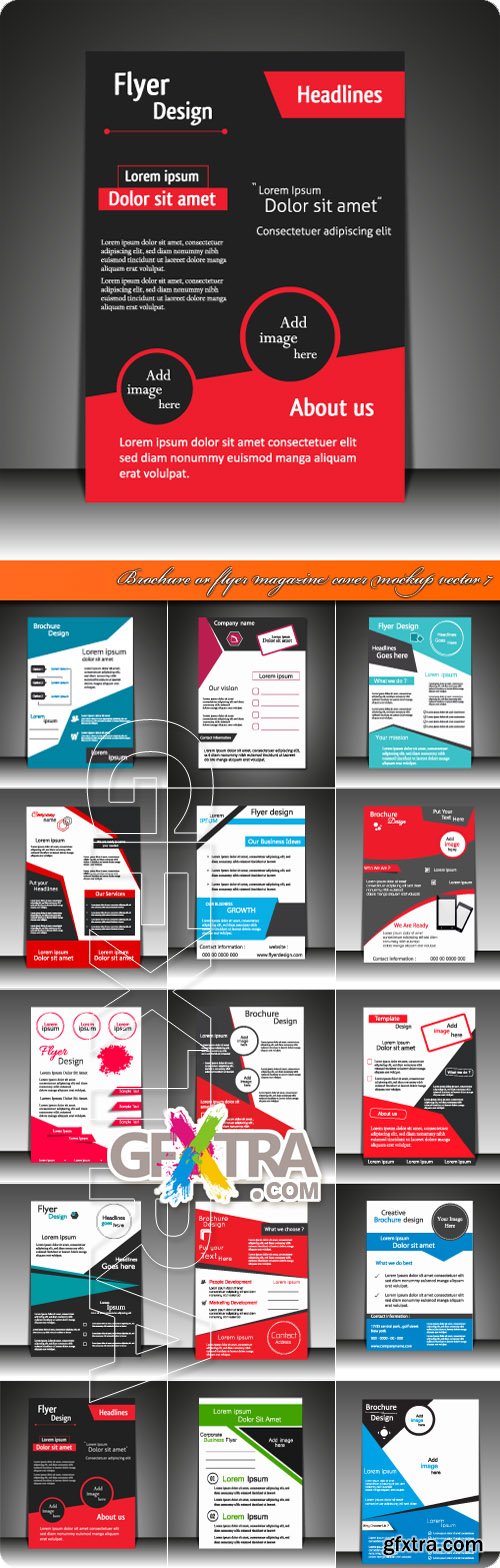 Brochure or flyer magazine cover mockup vector 7