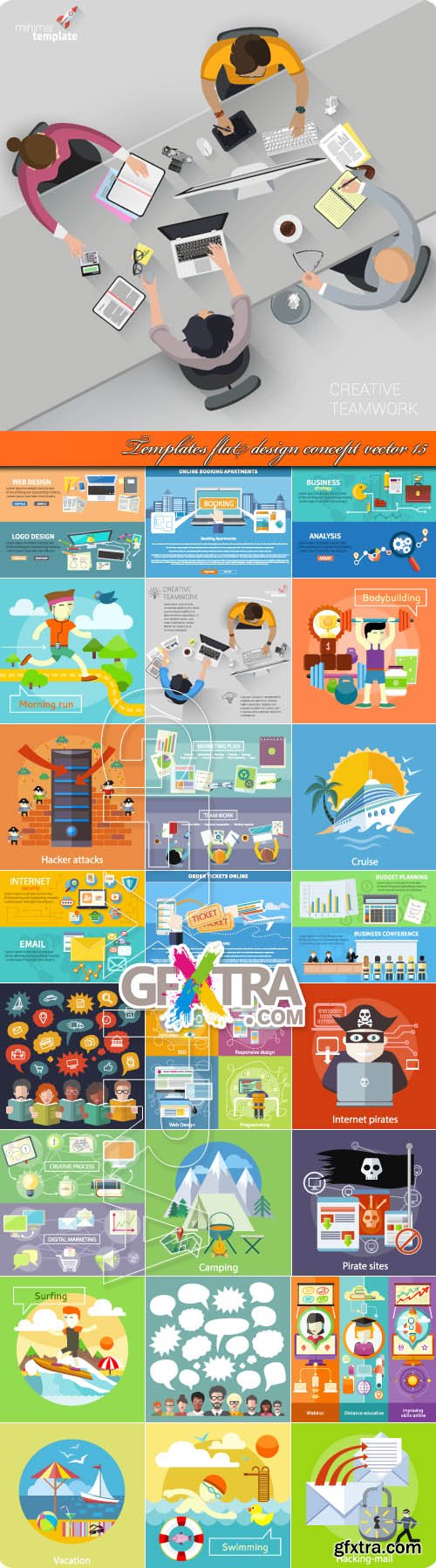 Templates flat design concept vector 15