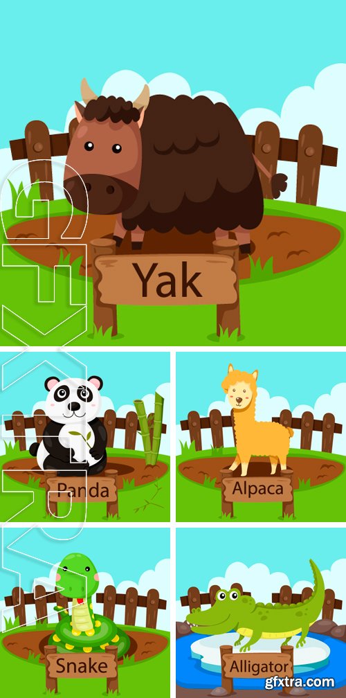 Stock Vectors - Illustrator in the zoo