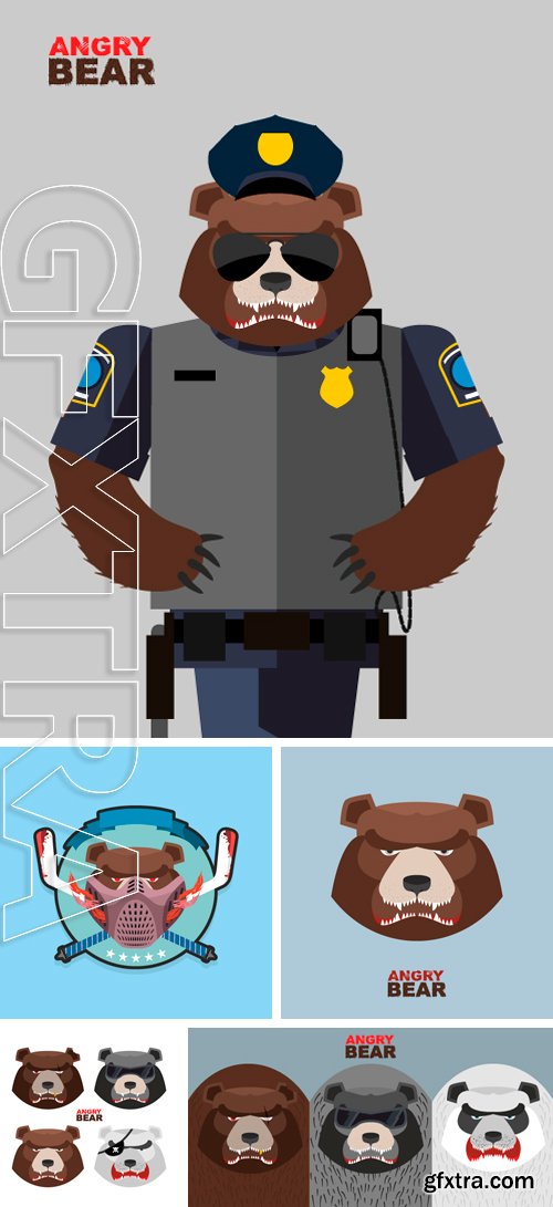 Stock Vectors - Angry bear head mascot