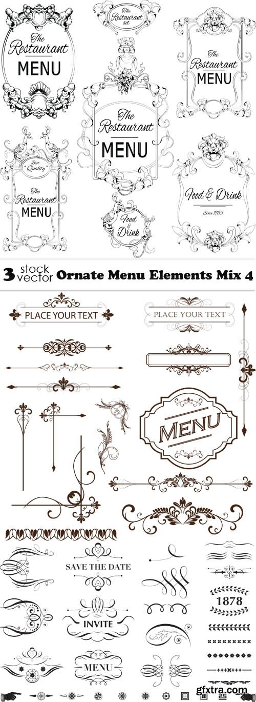 Vectors - Ornate Menu Elements Mix 4