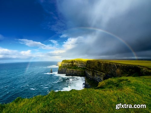 Collection of beautiful rainbow on a different landscape forest glade grass river lake 25 HQ Jpeg