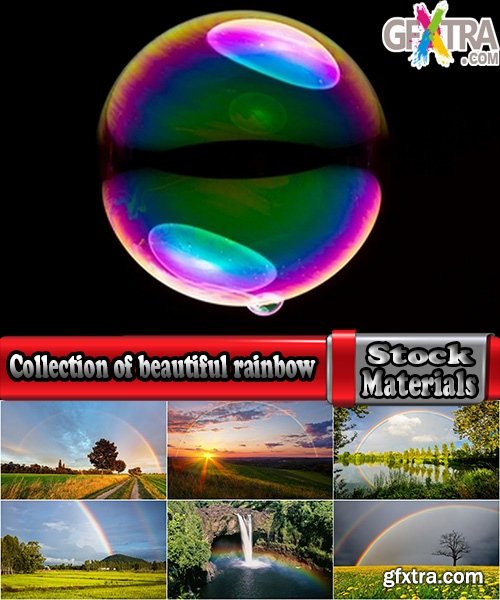 Collection of beautiful rainbow on a different landscape forest glade grass river lake 25 HQ Jpeg