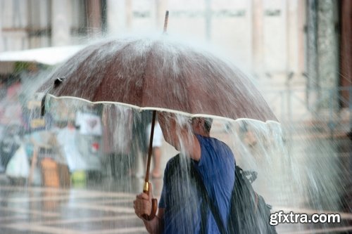 Collection rainy day rain umbrella people in the rain water on the asphalt 25 HQ Jpeg