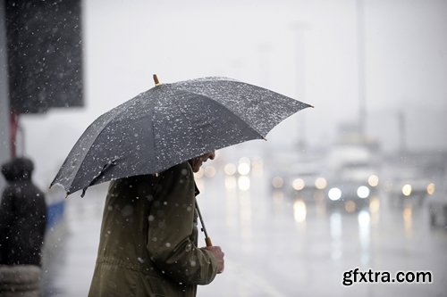 Collection rainy day rain umbrella people in the rain water on the asphalt 25 HQ Jpeg