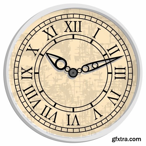 Collection of vector illustration picture clock dial timer stopwatch 25 Eps