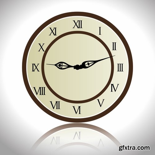 Collection of vector illustration picture clock dial timer stopwatch 25 Eps