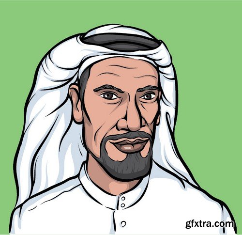 Stock Vectors - Muslim man, 25xEPS