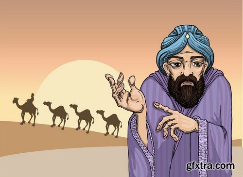 Stock Vectors - Muslim man, 25xEPS