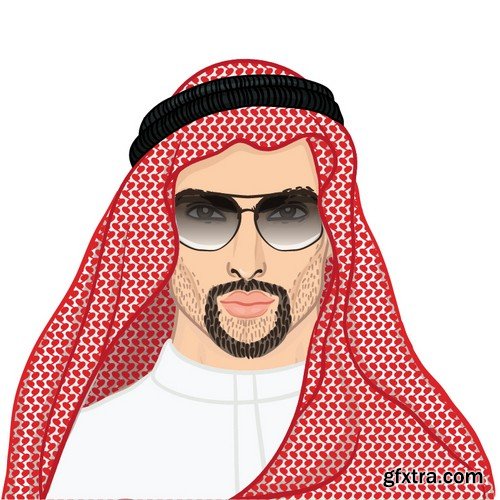 Stock Vectors - Muslim man, 25xEPS