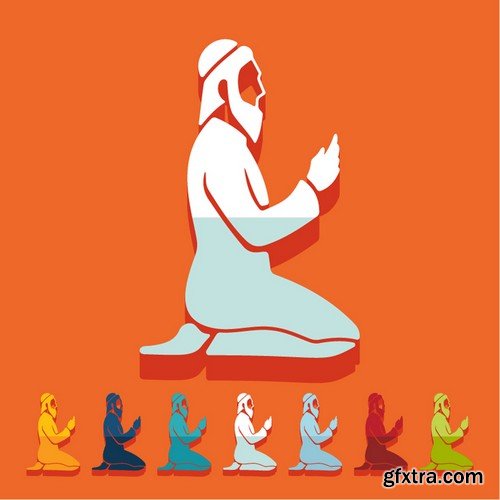 Stock Vectors - Muslim man, 25xEPS