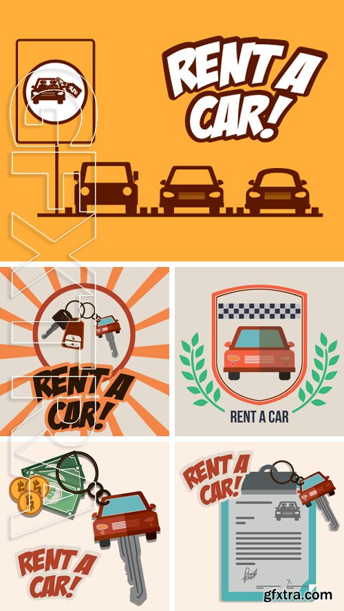 Stock Vectors - Rent a car design over striped background, vector illustration