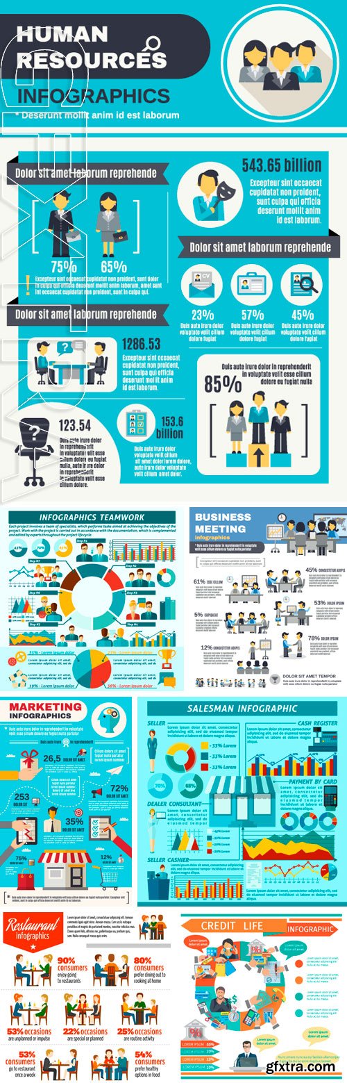 Stock Vectors - Infographic set with business people