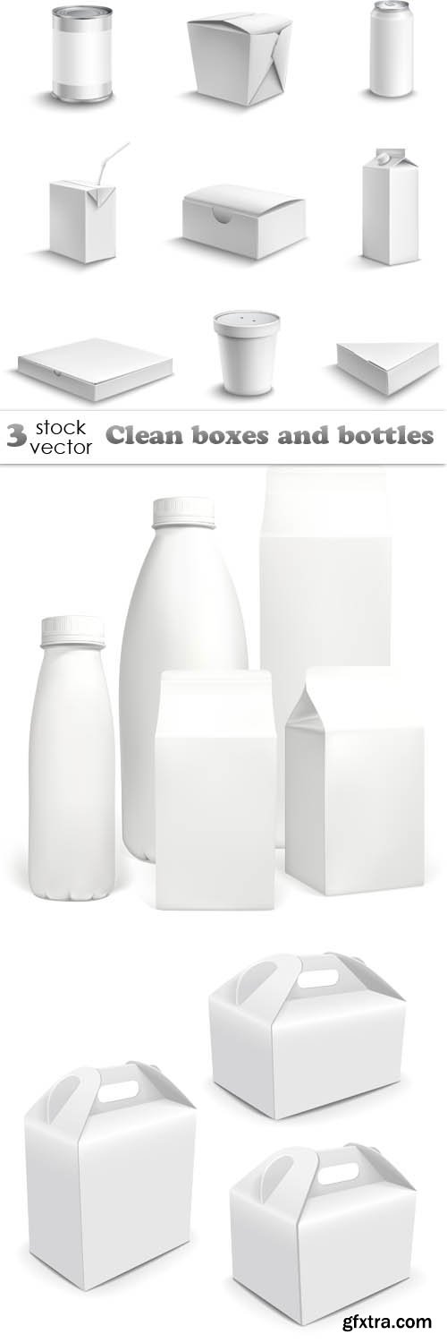 Vectors - Clean boxes and bottles