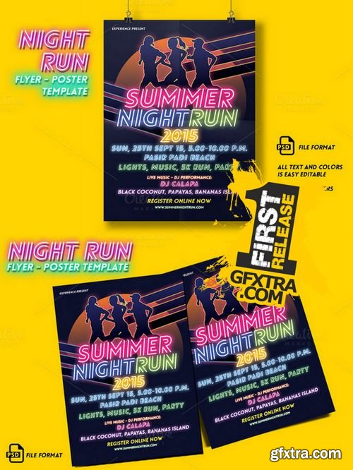 Night Run Event Flyer & Poster - CM 256356