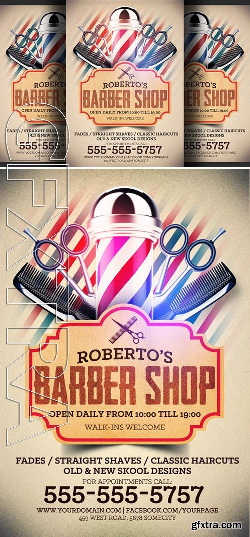 CM254925 - Barber Shop Flyer Template