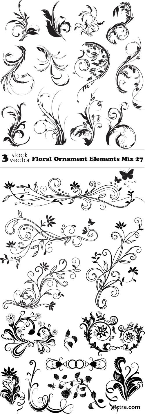 Vectors - Floral Ornament Elements Mix 27