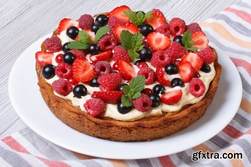 Collection of delicious pies fruit cake strawberry raspberry blackberry 25 HQ Jpeg