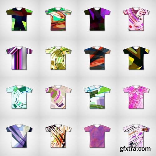 Collection of vector image printing on a T-shirt abstraction 25 Eps