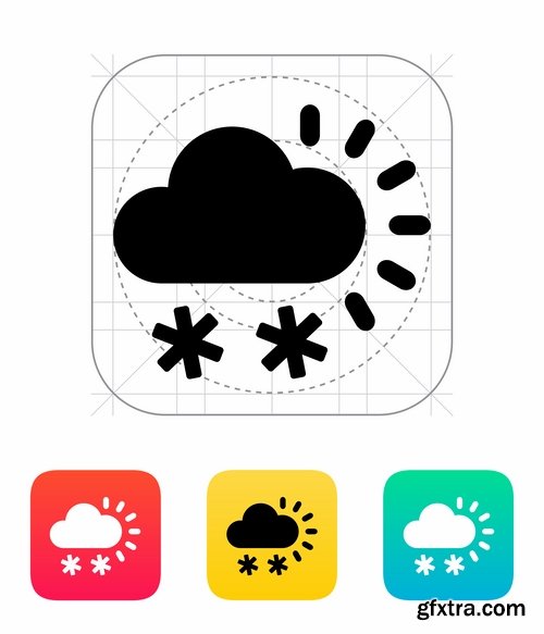 Collection of vector icons picture weather wind rain sun fog humidity 25 Eps