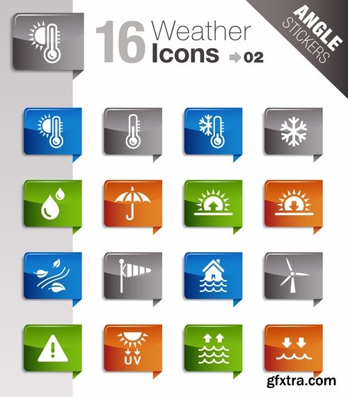 Collection of vector icons picture weather wind rain sun fog humidity 25 Eps