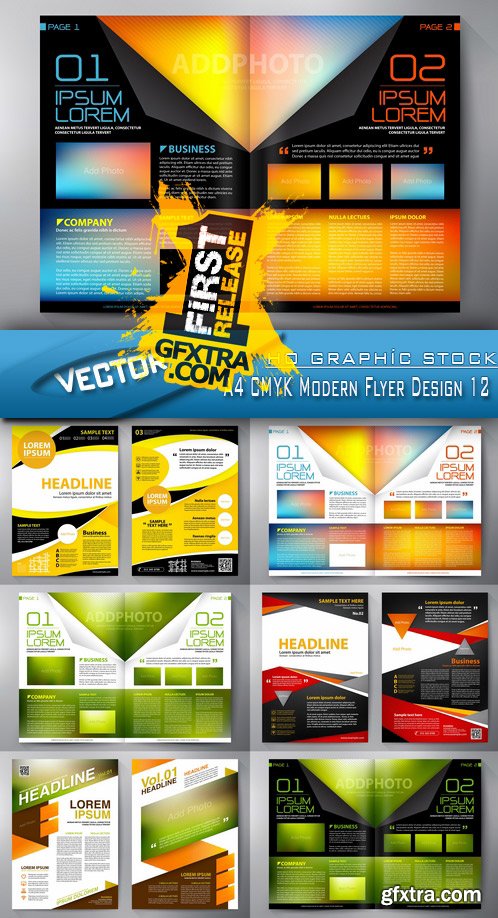 Stock Vector - A4 CMYK Modern Flyer Design 12