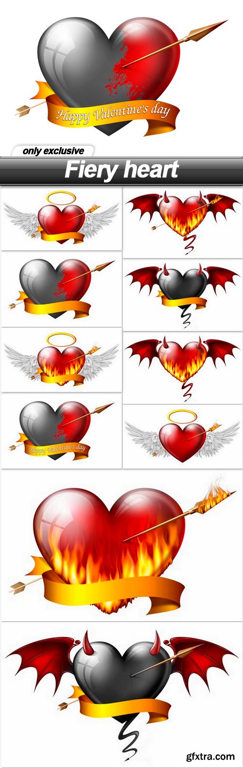 Fiery heart - 10 UHQ JPEG