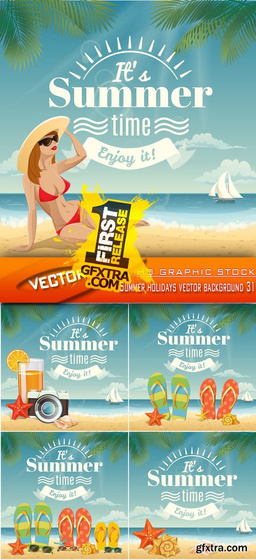 Stock Vector - Summer holidays vector background 31