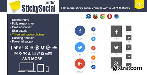 CodeCanyon - StickySocial v2.0 - WP Retina Social Counter Plugin