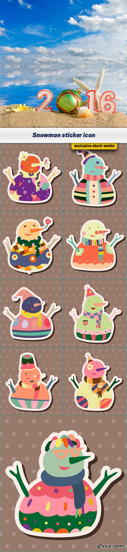 Snowman sticker icon 10x JPEG