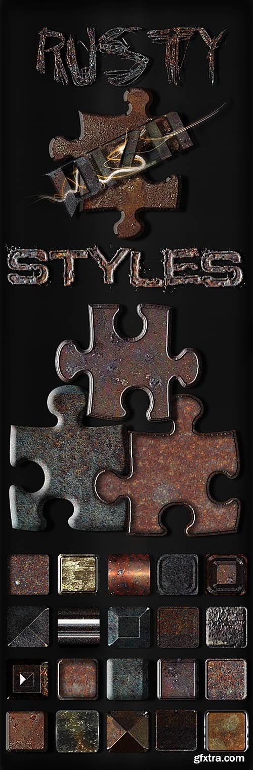 Rusty metal styles for design