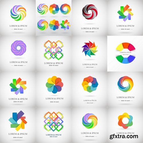 Collection of vector logo image abstraction 25 Eps