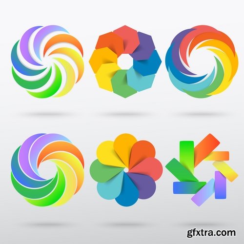 Collection of vector logo image abstraction 25 Eps