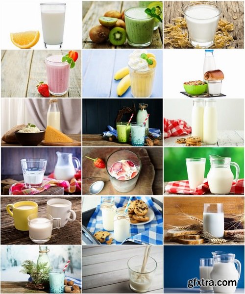 Collection of delicious milk dairy glass of yogurt bottle carafe 25 HQ Jpeg