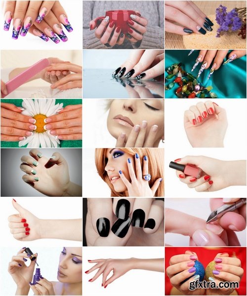 Collection of make-up manicure nail pattern on the nail 25 HQ Jpeg