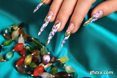 Collection of make-up manicure nail pattern on the nail 25 HQ Jpeg