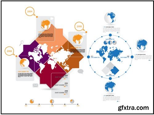 Stock Vectors - World maps 2, 25xEPS