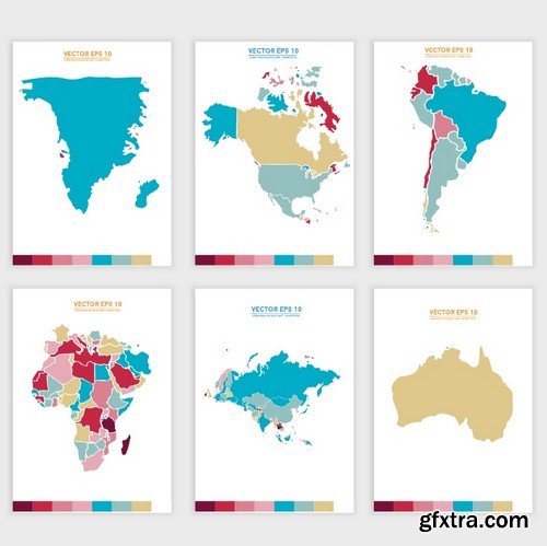 Stock Vectors - World maps 2, 25xEPS