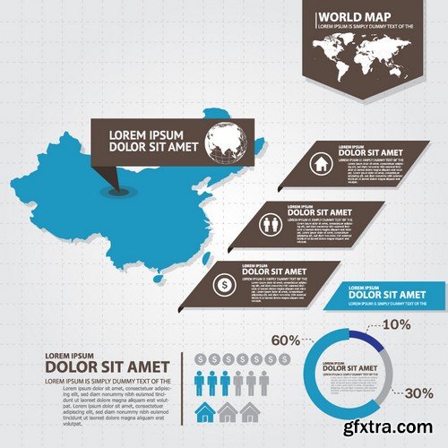 Stock Vectors - World maps 2, 25xEPS