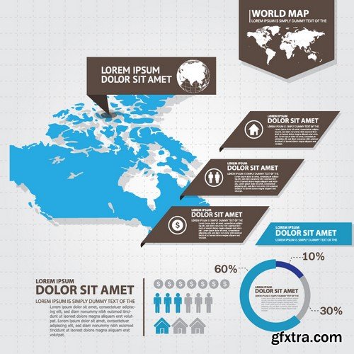 Stock Vectors - World maps 2, 25xEPS