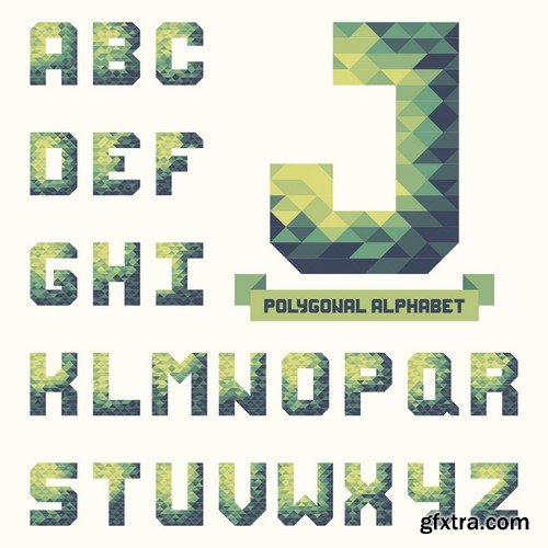 Stock Vectors - Alphabet 13, 25xEPS