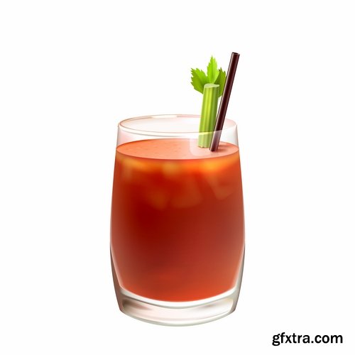 Collection of vector image of tomato juice tomato glass beaker 25 Eps