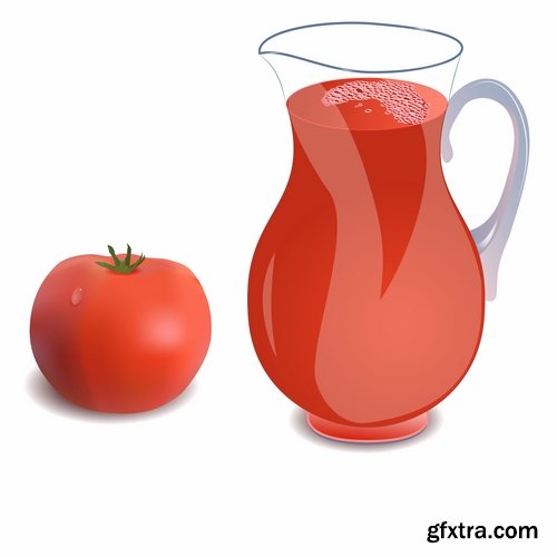 Collection of vector image of tomato juice tomato glass beaker 25 Eps