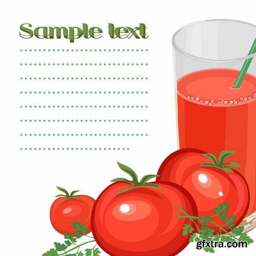 Collection of vector image of tomato juice tomato glass beaker 25 Eps