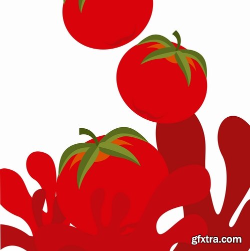 Collection of vector image of tomato juice tomato glass beaker 25 Eps