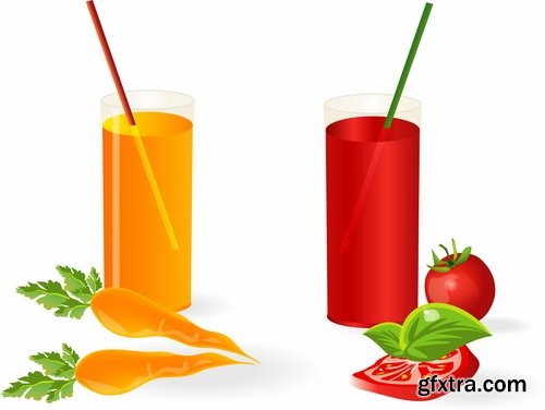 Collection of vector image of tomato juice tomato glass beaker 25 Eps