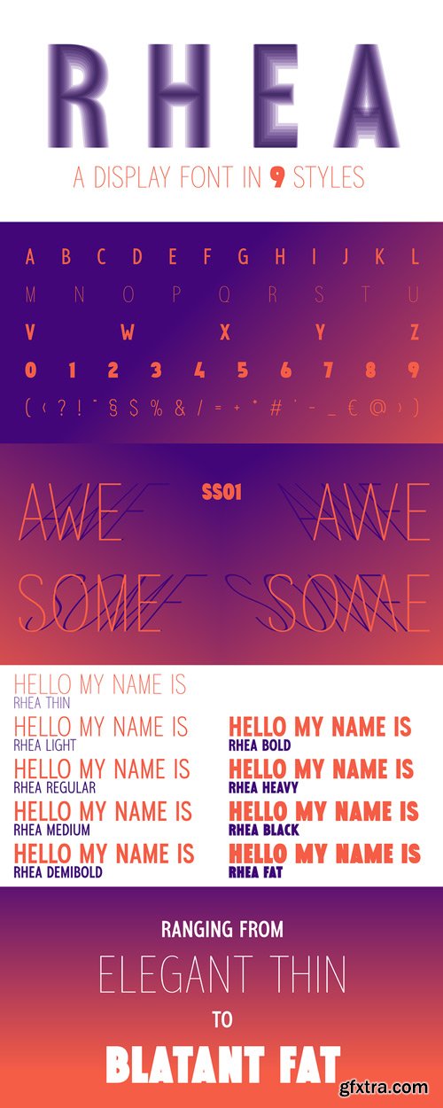 Rhea Font Family $30